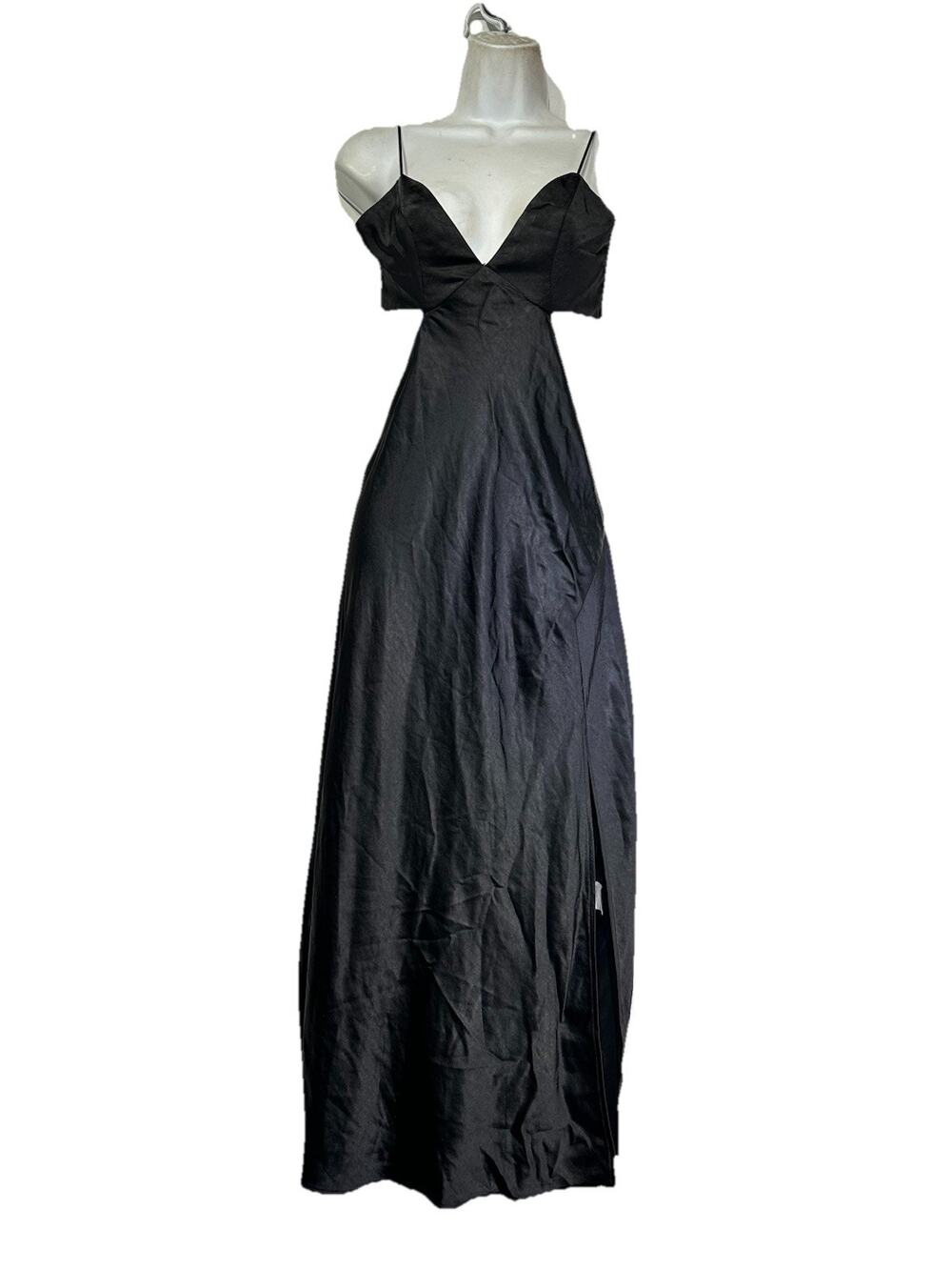 thats so fetch long black cut out Side Slit dress Size 6